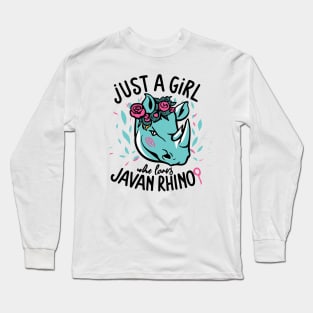 just a girl who loves Javan Rhino Long Sleeve T-Shirt